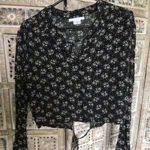 Urban Outfitters floral long-sleeve top, size M